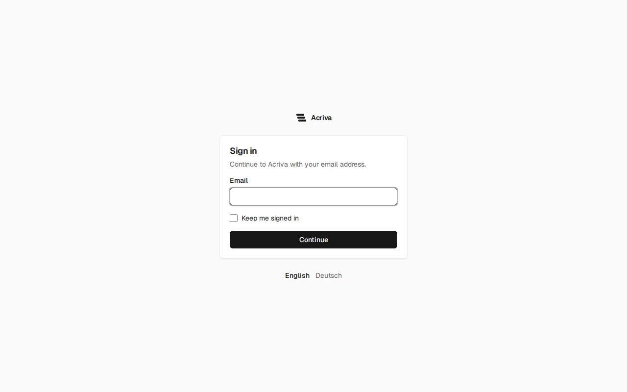 The sign-in page asking for the email address