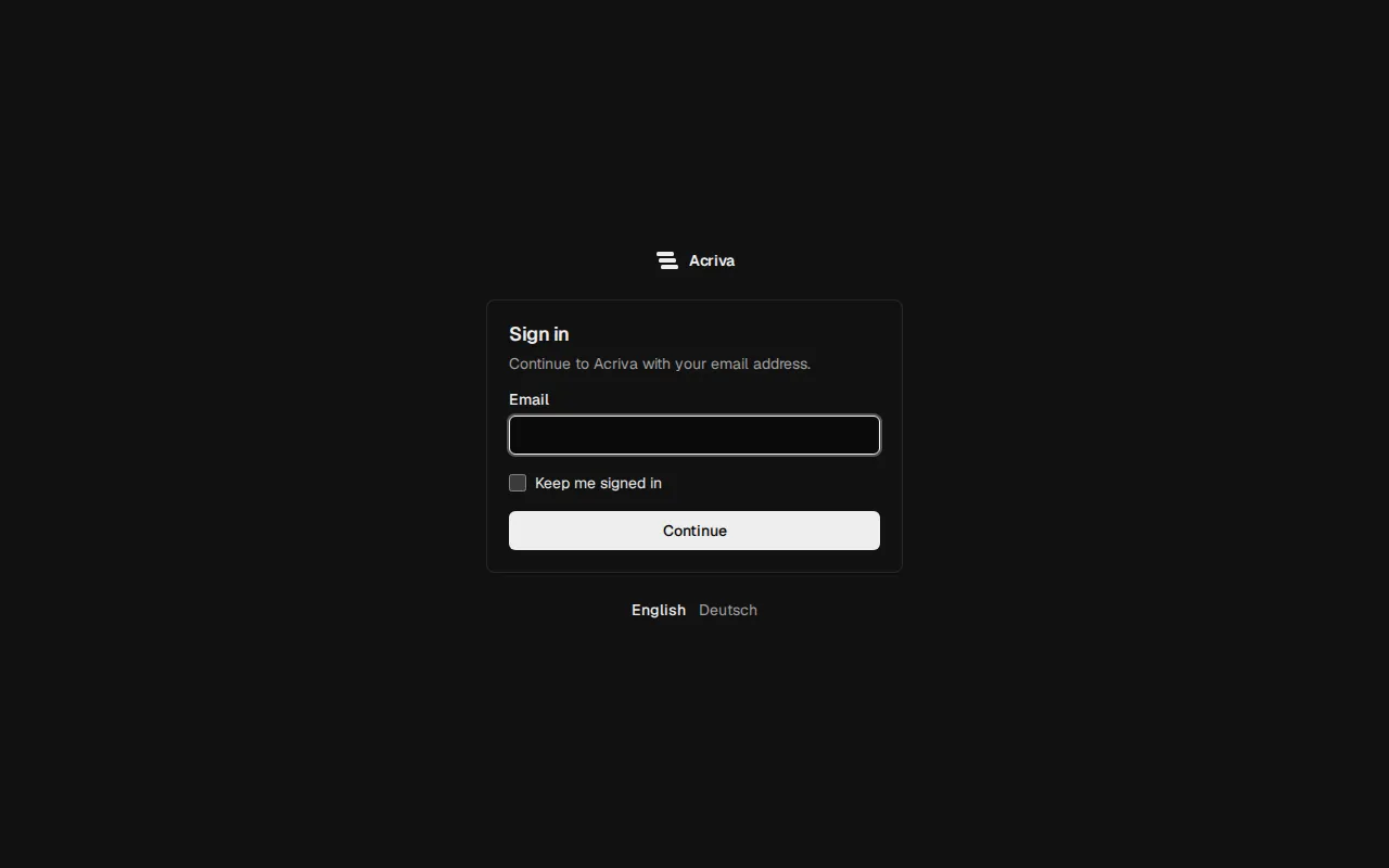 The sign-in page asking for the email address